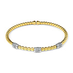 Load image into Gallery viewer, 18kt Yellow Gold & Diamond Flex Bangle