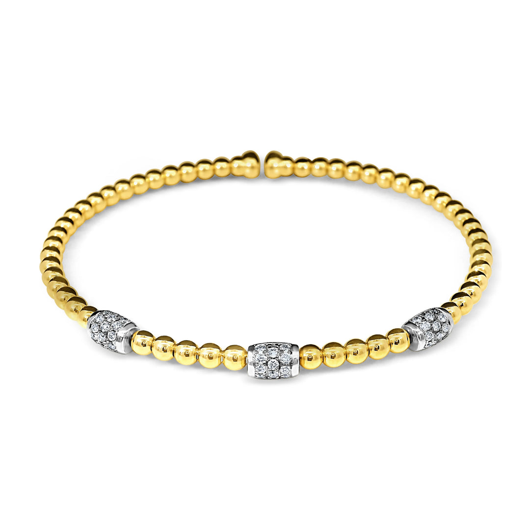 18kt Yellow Gold & Diamond Flex Bangle