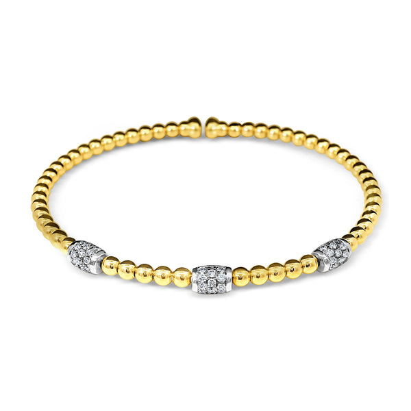 18kt Yellow Gold & Diamond Flex Bangle