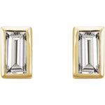 Load image into Gallery viewer, Baguette Diamond Bezel Studs
