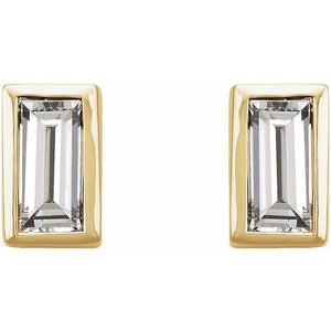 Natural Baguette Diamond Bezel Studs