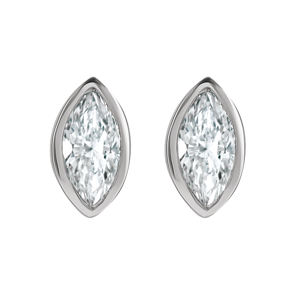 Marquise Diamond Bezel Studs