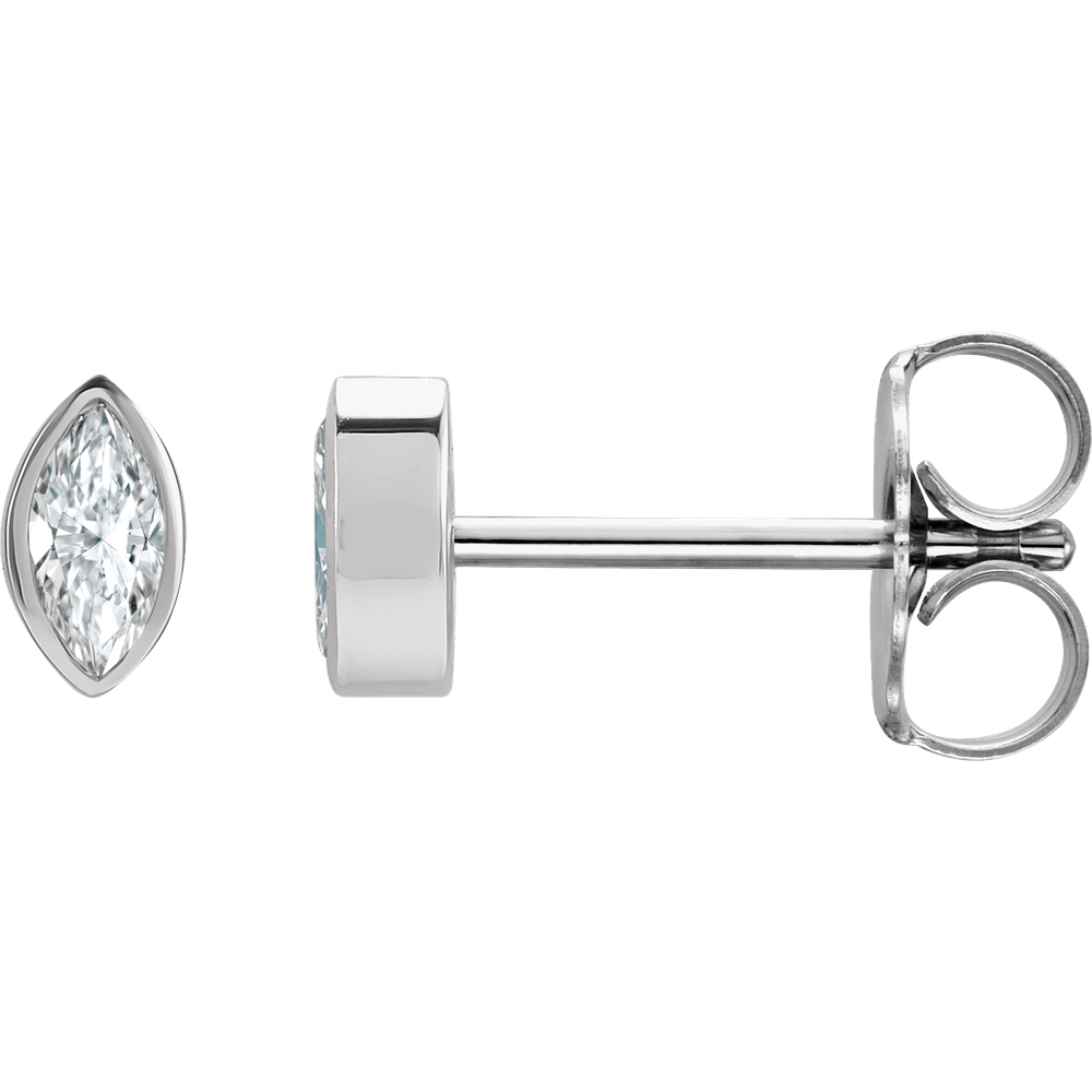 Marquise Diamond Bezel Studs