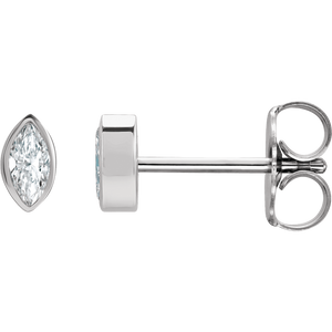 Natural Marquise Bezel Studs