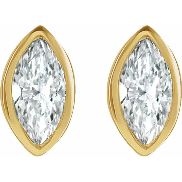 Natural Marquise Bezel Studs
