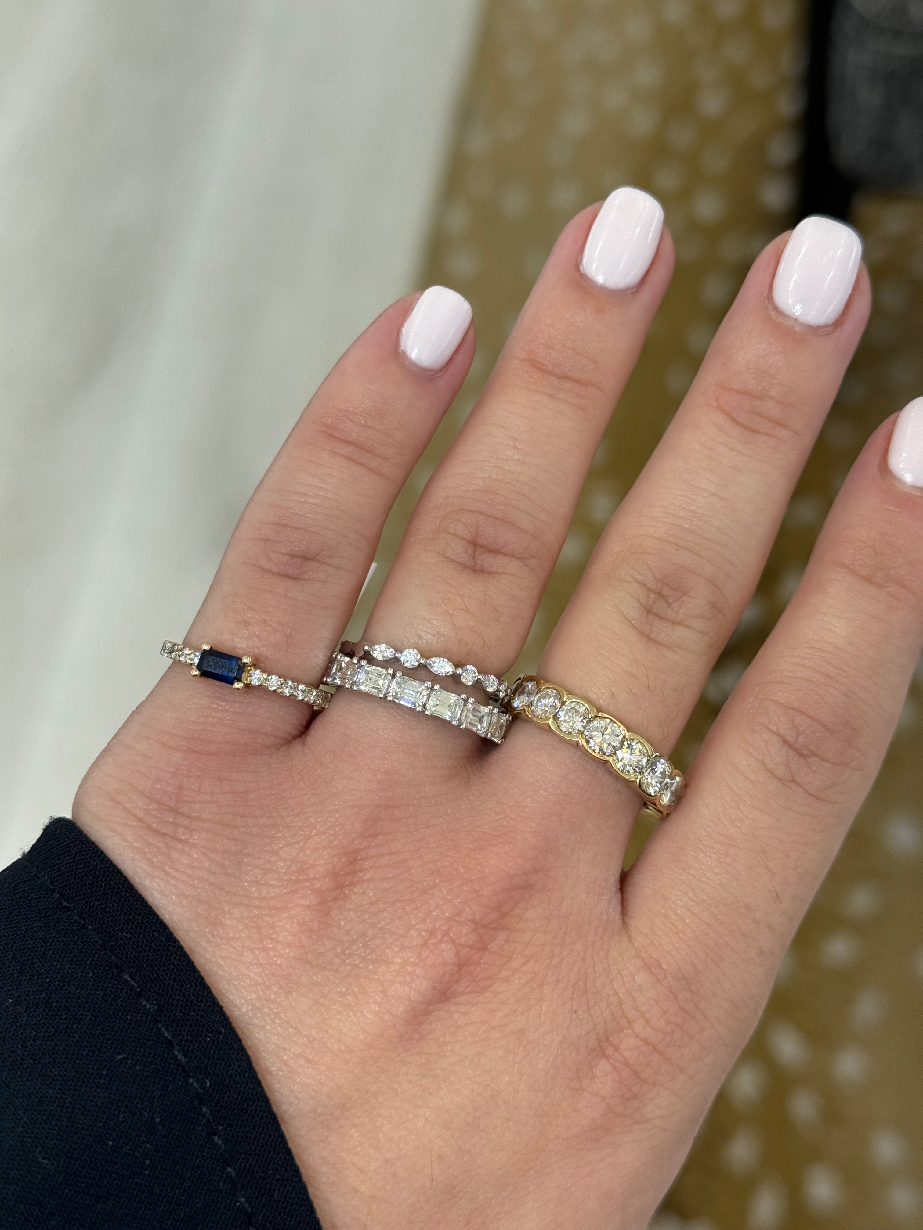 Natural Diamond Emerald Eternity Band