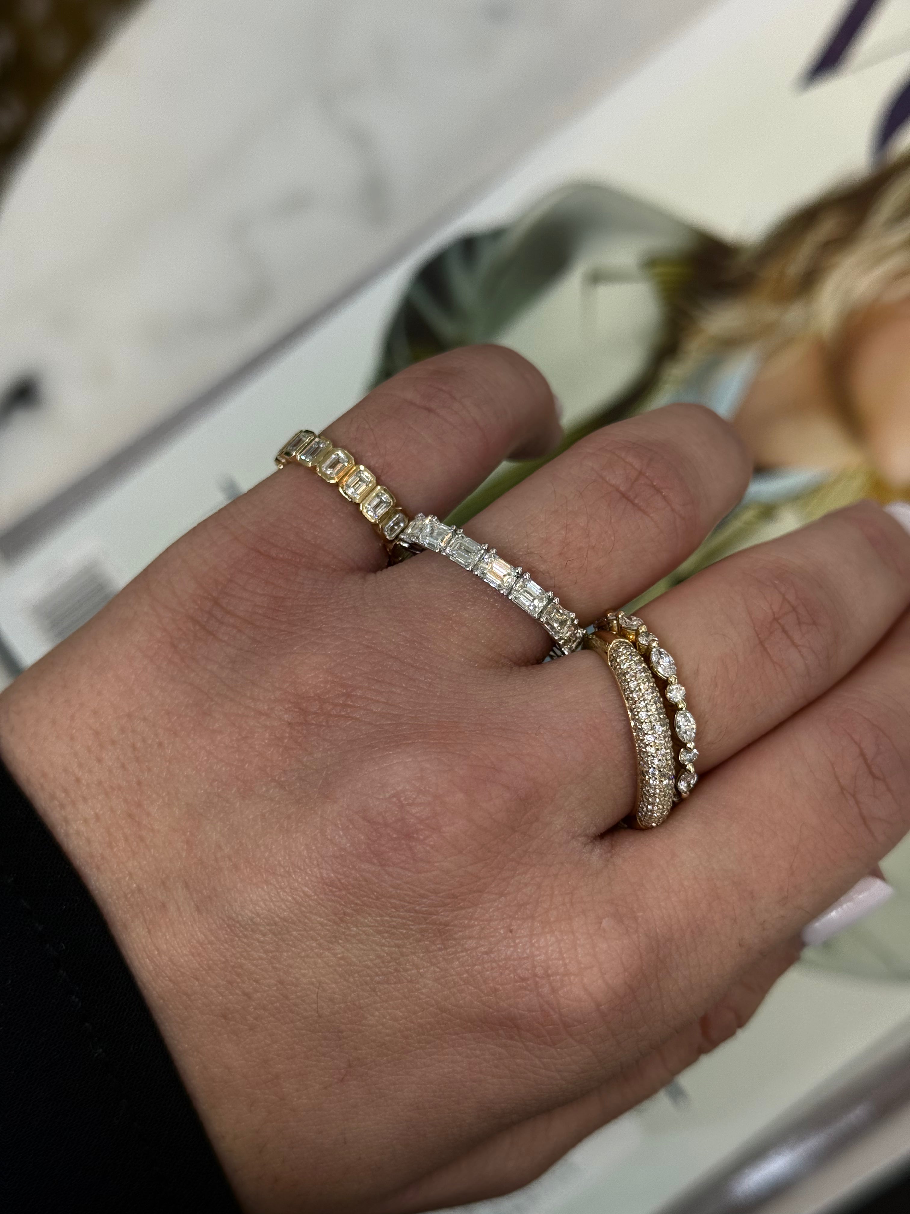 Natural Diamond Emerald Eternity Band