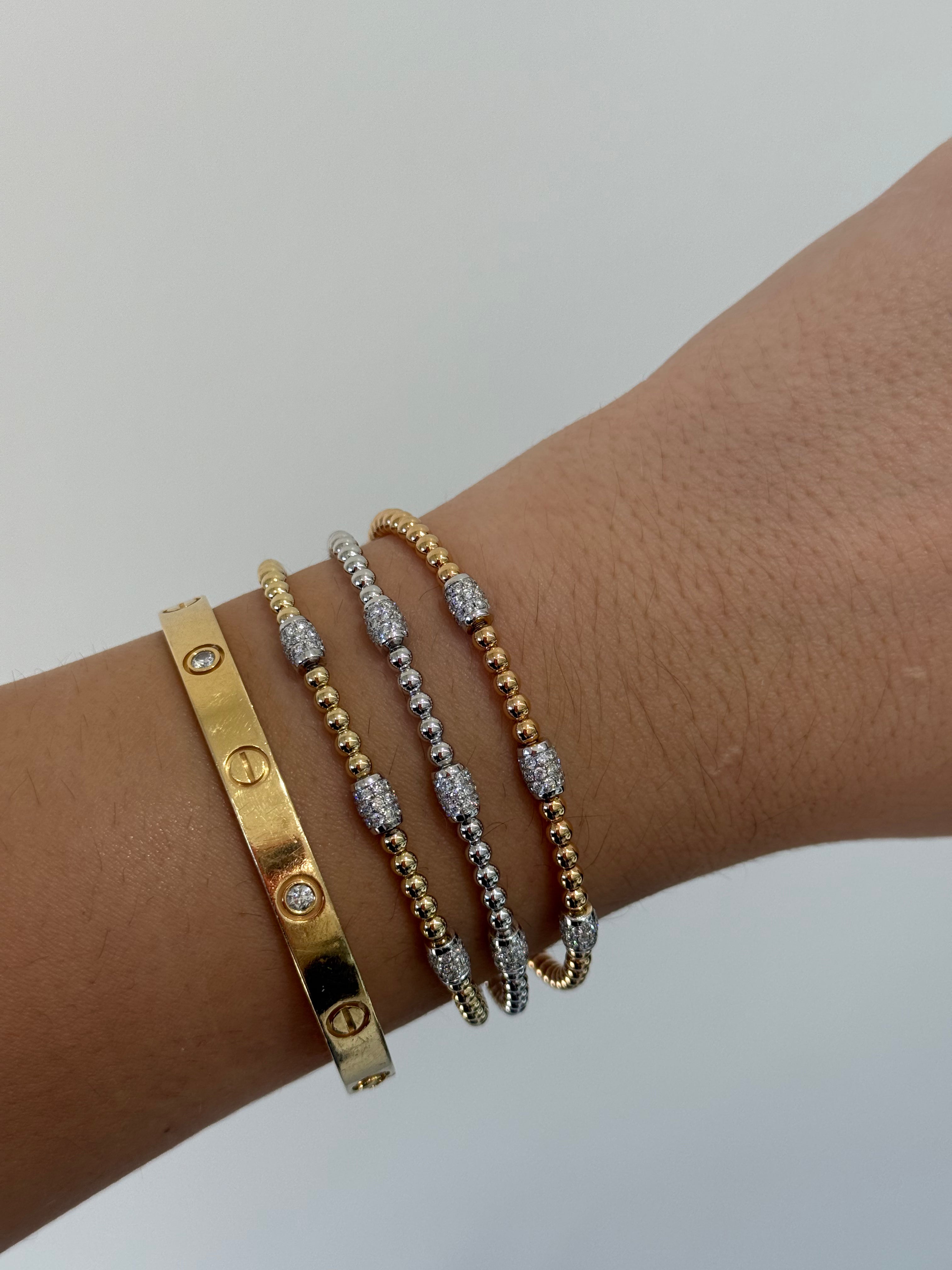 18kt Yellow Gold & Diamond Flex Bangle