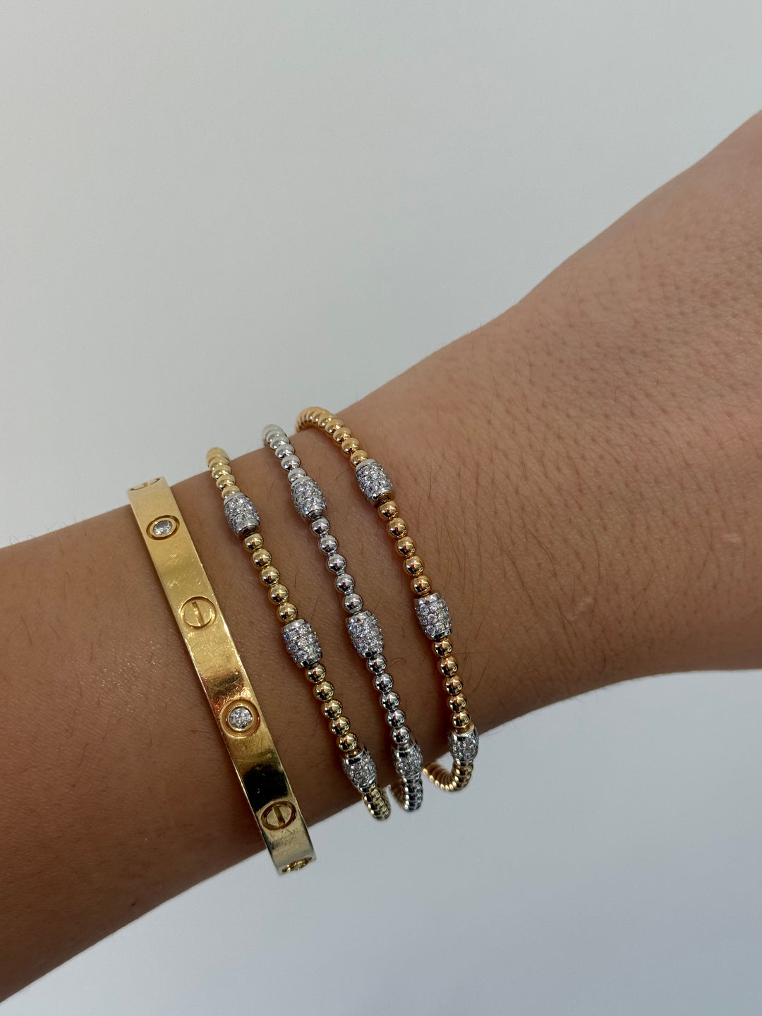 18kt Yellow Gold & Diamond Flex Bangle