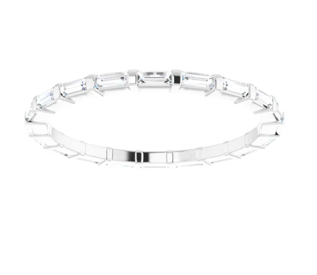 Natural 3/8ctw Baguette Diamond Eternity Band