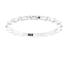 Natural 3/8ctw Baguette Diamond Eternity Band