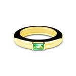 Load image into Gallery viewer, Gold ring with a green gemstone on a white background
