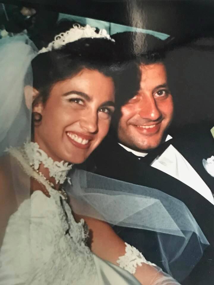 bride and groom day of wedding, 1997 